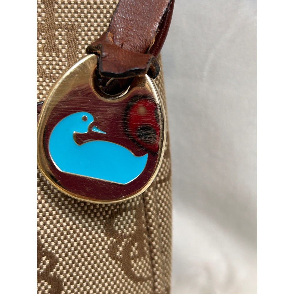 Dooney & Bourke Crossbody Bag Womens S Brown Excellent Monogram Canvas Charm - Picture 3 of 9